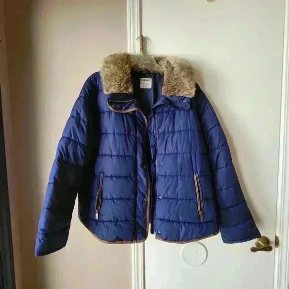 OLD NAVY Puffer Women's Jacket FAUX FUR TRIMHooded JacketSZ XL - Picture 9 of 9